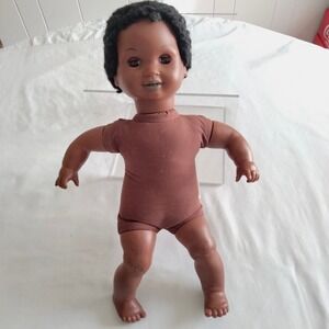 Olmec Vintage 90's Plastic Toy 15" Sleepy Eye African American Baby Doll